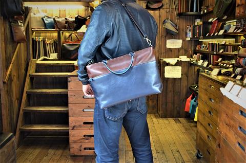 神戸元町にあるレザーバッグをオーダーできるハンドメイドのお店「創作鞄槌井」が創ったビジネスバッグ